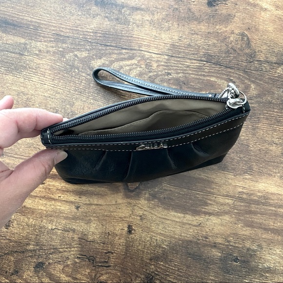 Coach Bags Coach Leather Black Wristlet With Cursive Logo Poshmark